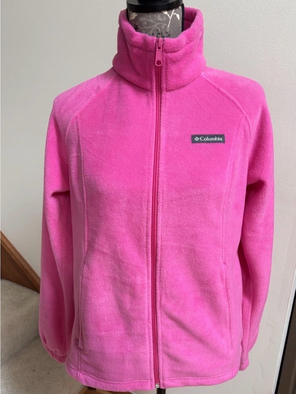 Columbia Breast Cancer Awareness Pink Full Zip Fleece Size Medium